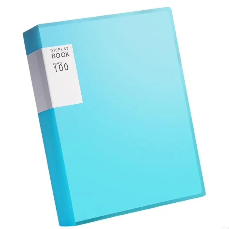 Y5LB 大容量ドキュメントオーガナイザー 100 ポケットプレゼンテーションフォルダー レターサイズ表示ブックフォルダー 透明ラベルウィンドウ付き