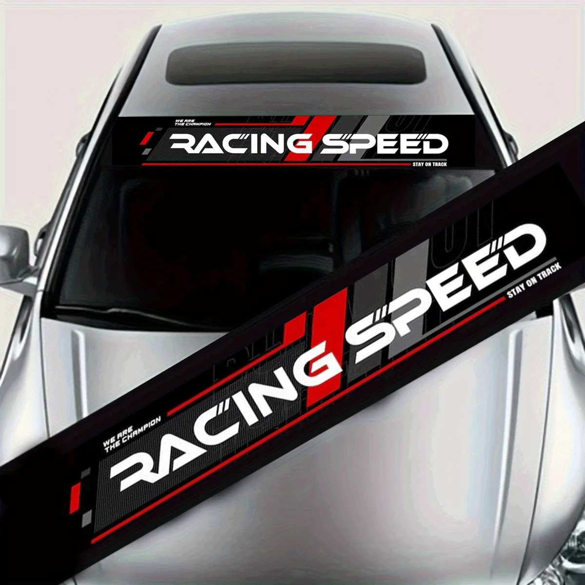 

1PC Racing Speed Front Windshield Car Decal Waterproof Self-Adhesive Sticker for Auto Front Windshield Door Trunk Hood Decor
