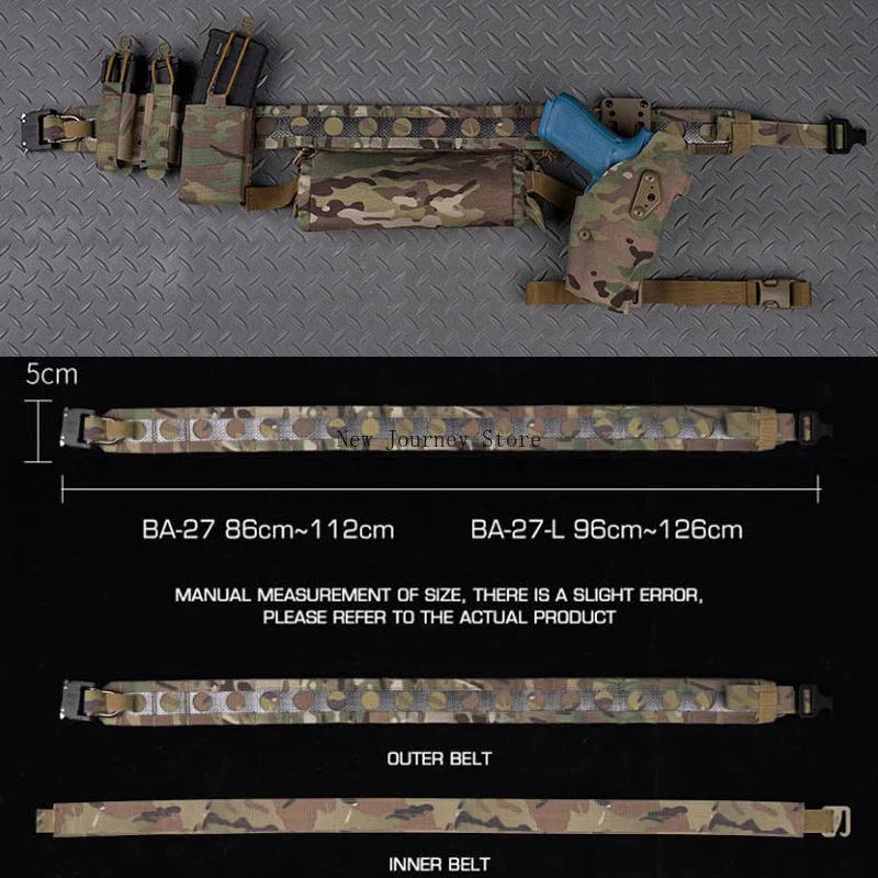 바이슨 벨트 택티컬 배틀 2층 허리벨트 퀵 디태치 메탈 D-링 버클 MOLLE 헌팅 컴뱃 ... - 5