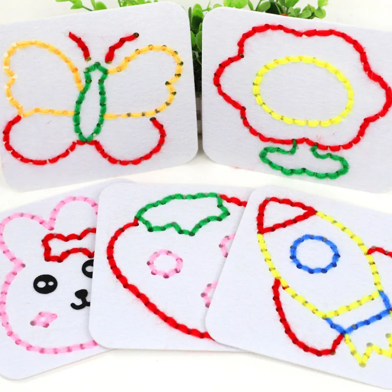 Доски для мелкой моторики для детей, наборы швейных материалов из нетканого материала для шнуровки, детские сенсорные обучающие успокаивающие занятые игрушки