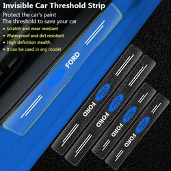 Car Accessories 4pcs Transparent Auto Threshold Protection Sticker For Ford Focus Mondeo MK1 MK2 MK4 MK3 Fiesta ST Line Kugo