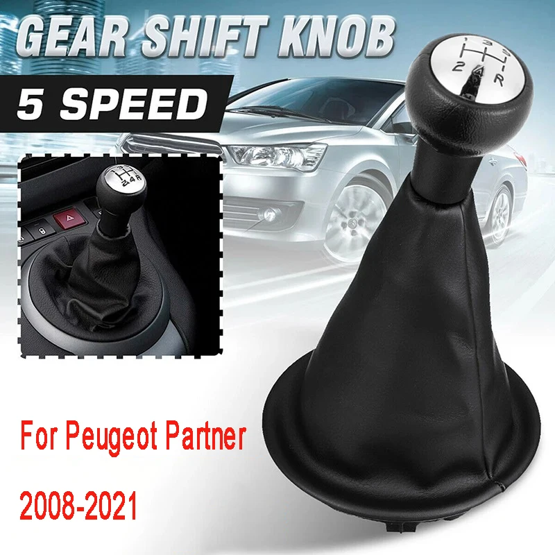 For Peugeot Partner 2008-2021 Citroen Berlingo III MK3 Car Gear Shift Knob Lever Stick Gaiter Boot Cover PU Leather Accessories