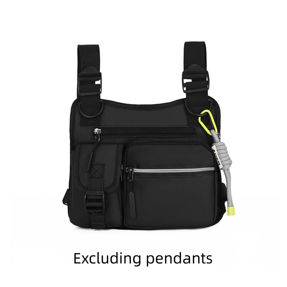

Casual Oxford Cloth Men Chest Bag Multi Pocket Large Capacity Man' s Vest Bag Streetwear Hip Hop Message Crossbody Pouch Daily