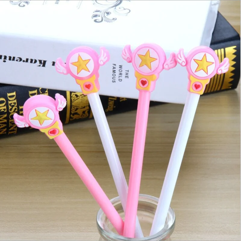 36 Pcs Wholesale Creative Stationery Star Wings Magic Wand Student Prize, Black Water-based Pen Stationary Kids School Supplies