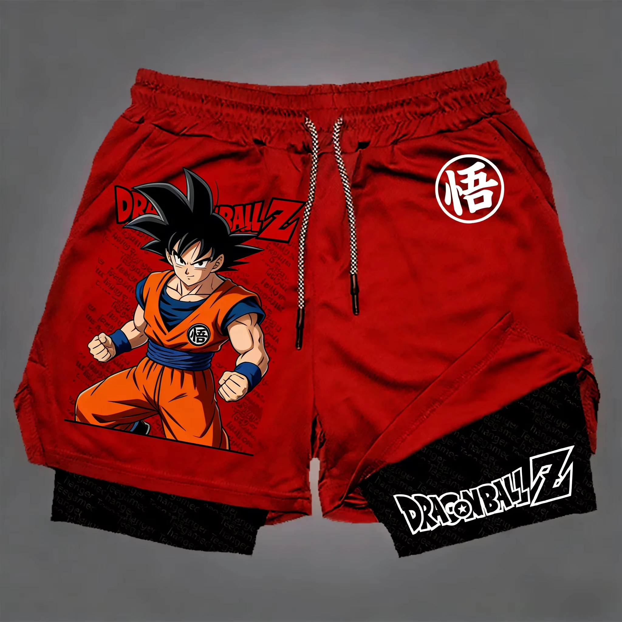 

Мужские спортивные шорты Dragon Ball с принтом, двухслойные, свободные и дышащие, новинка лета 2026