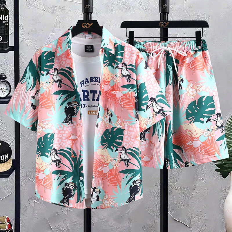 

Мужской летний комплект 2025 года, повседневная спортивная одежда из 2 предметов, простая серия, рубашка с короткими рукавами + шорты, комплекты из двух предметов, мужские Ropa Hombre