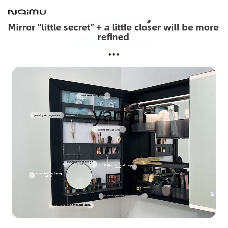 lhh smart mirror cabinet separate bathroom wall-mounted storage rack bathroom wall-mounted makeup mirror cabinet