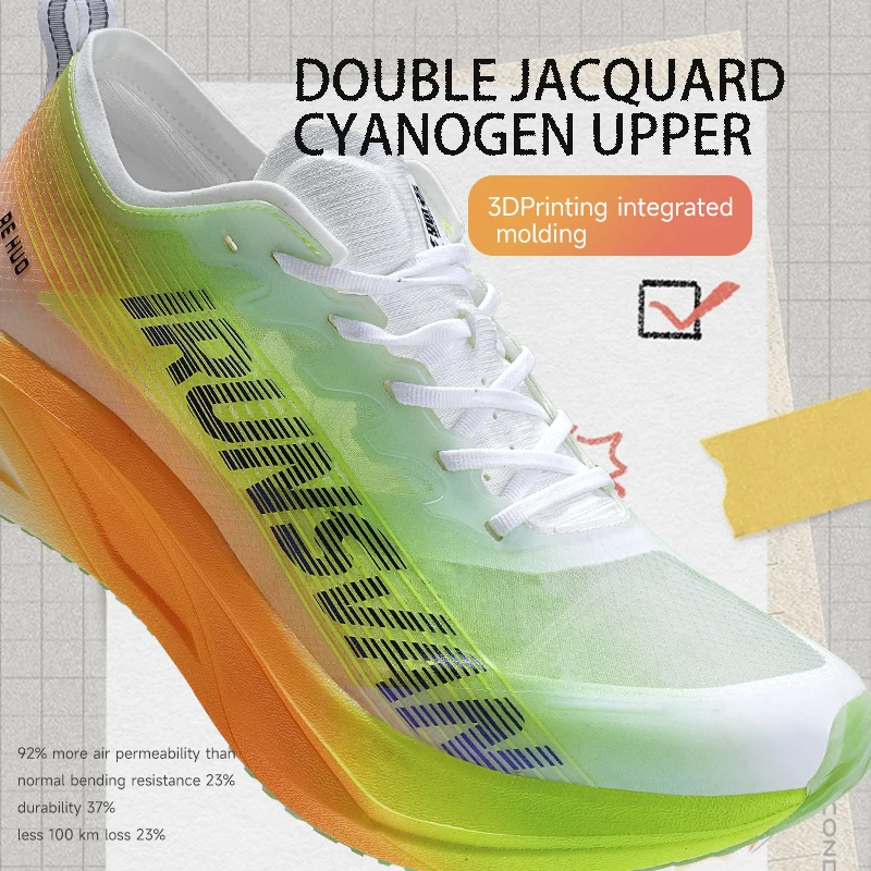 IRUNSVAN Hotfire 2.0 Full-Length Carbon Plate Marathon Running Shoes Anti-Slip Shock-Absorbing Breathable Training Sneakers 066