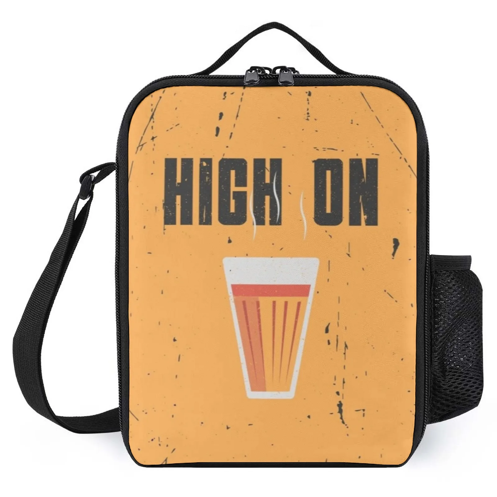 

Сумка для обеда с принтом High On Chai Tea Koeltas и плечевым ремнем, детский ланч-бокс, изоляционная сумка для ланча