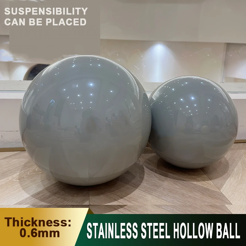 

Grey Stainless Steel Hollow Balls Thick 0.6mmDecorative Ceiling Hanging Balls for Mall/Shop Window Display Diameter 38-300mm