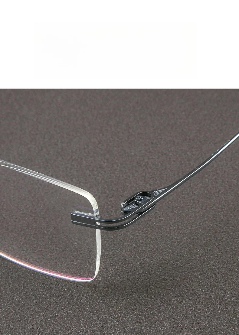 JAEVAR Rahmenlose Brille aus reinem Titan, ultraleicht, für Geschäftsleute, quadratischer Rahmenrahmen, optischer Rezeptrahmen für Herren 98020 – Detail 7