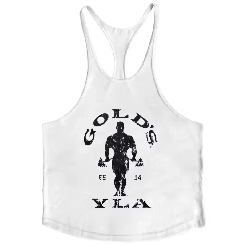 2026 Men's Gym Tank Top Bodybuilder Print Breathable Cotton Stringer Vest For Bodybuilding Weightlifting Training tank top men