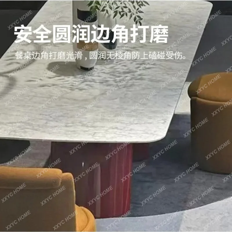 XX  fine white pure natural marble dining table Italian minimalist large apartment