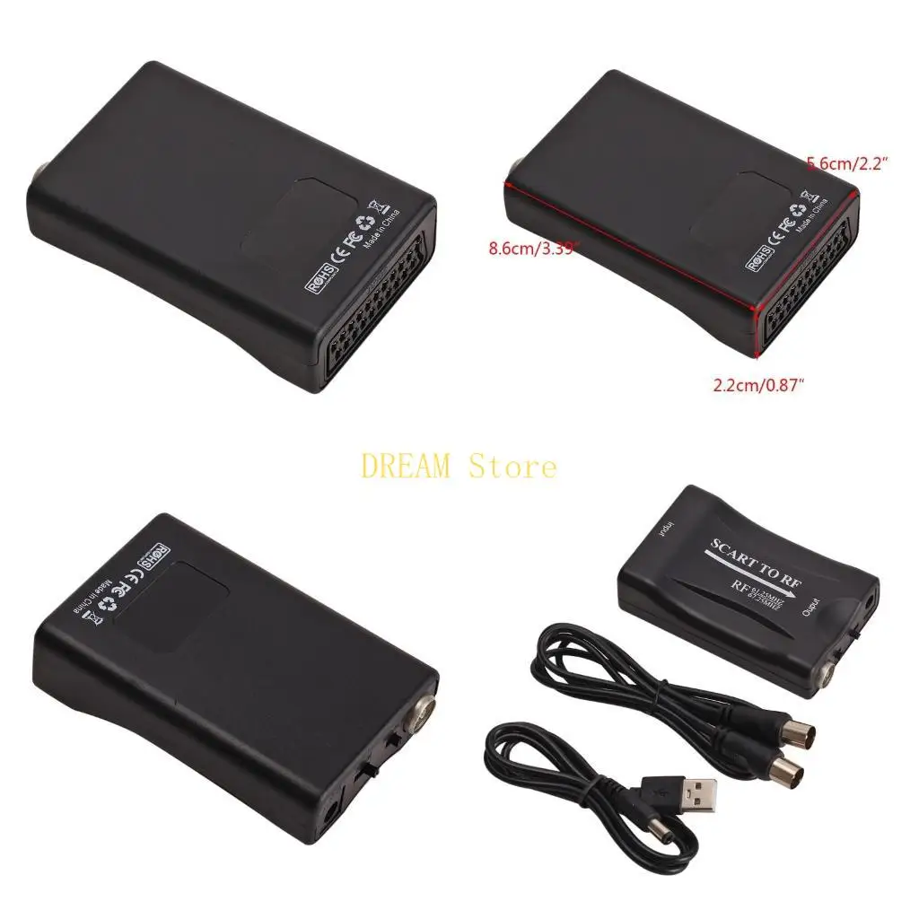 SCART To RF RF Output Video Converter RF67.25Mhz 61.25Mhz SCART Box To Old best sale