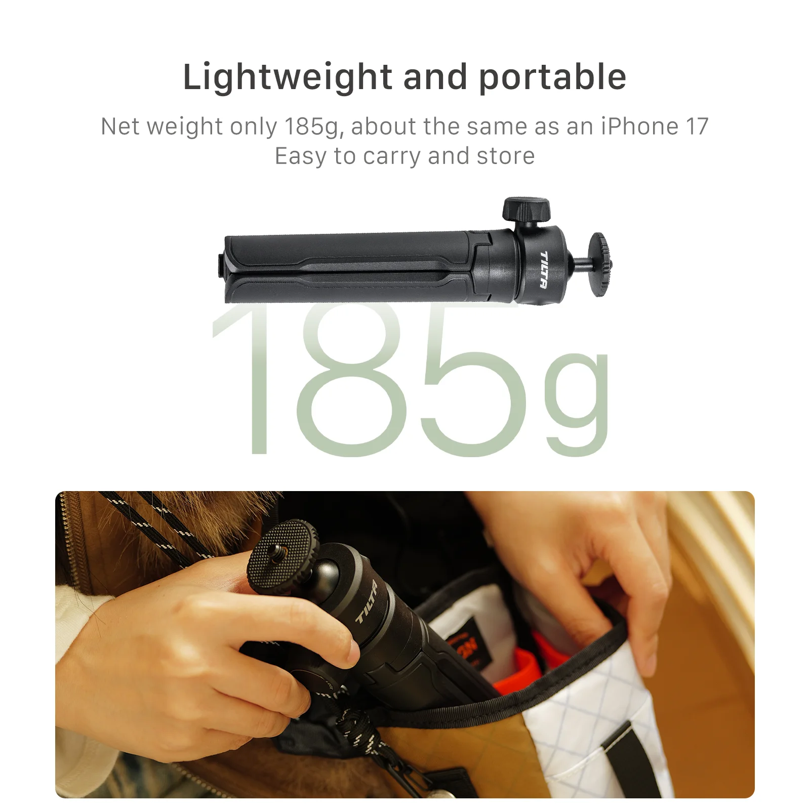 TILTA Schnellverschluss-Selfie-Stick-Stativ, Mini-Automatik-Handystativ, aufklappbarer Bodenständer für Outdoor-Reisen und Vlogs TT-SS-BH-B – Detail 11