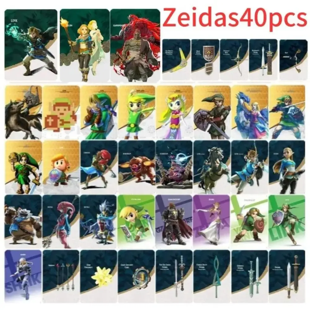 High Quanity 40pcs Zeldaes Card Ntag215 NFC BOTW Set with Skyward Sword Loftwing for Link Breath of the Wild forNS Switch Games