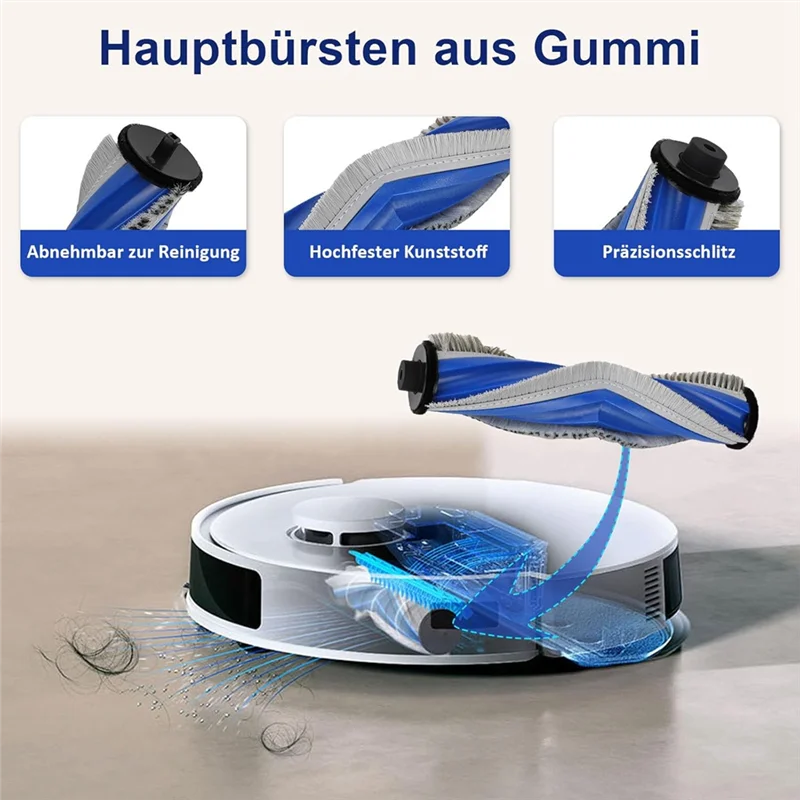 YCOC-For Ecovacs Deebot N20 / N20 Plus / N20 Pro Plus Robot Vacuum Cleaner, Replacement Parts Main Side Brush Mop Cloth