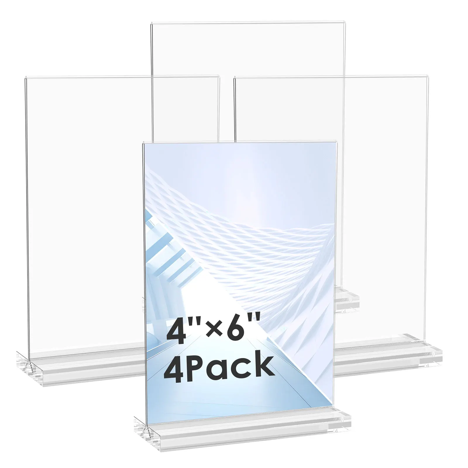 Acrylic Picture Frame Holder Transparnt Double-Sided Photo Awards Licenses Display Stand Vertical Tabletop Frame for Home Store