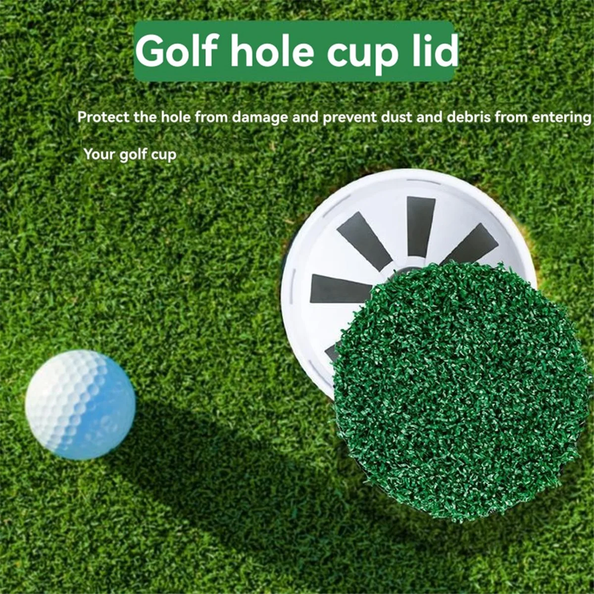 

【New User Coupon】Golf Hole Putting Green Cup Covers Simulated Lawn Golf Cup Cover Training Aids Green Hole Cup Cover