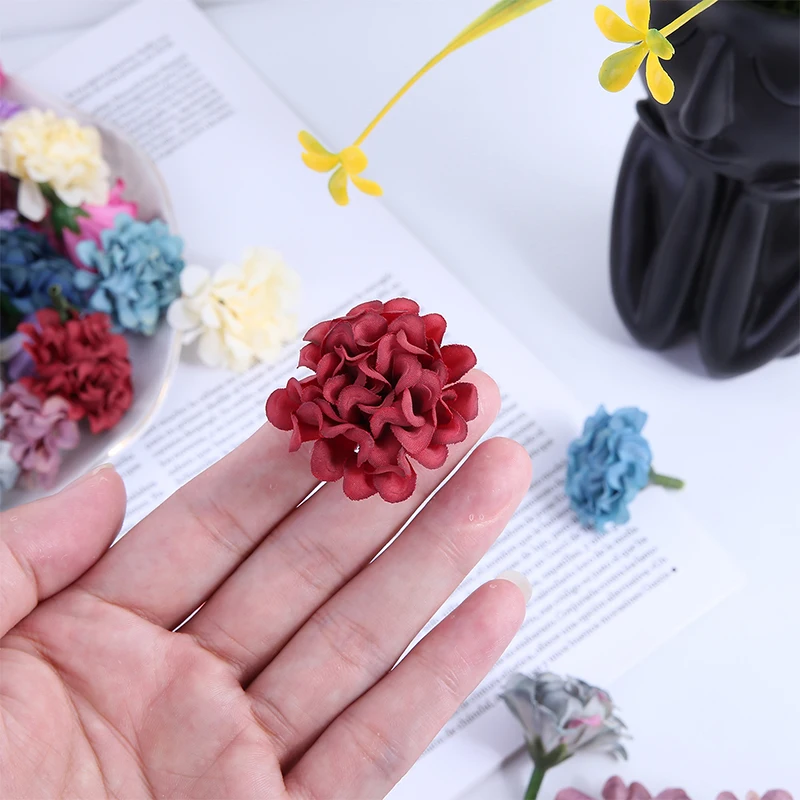 5/10/20Pcs Artificial Flowers Heads 3.5CM Fake Flower for Home Decor Party Wedding Marriage Decortion DIY Crafts Wreath Ornament - view 5