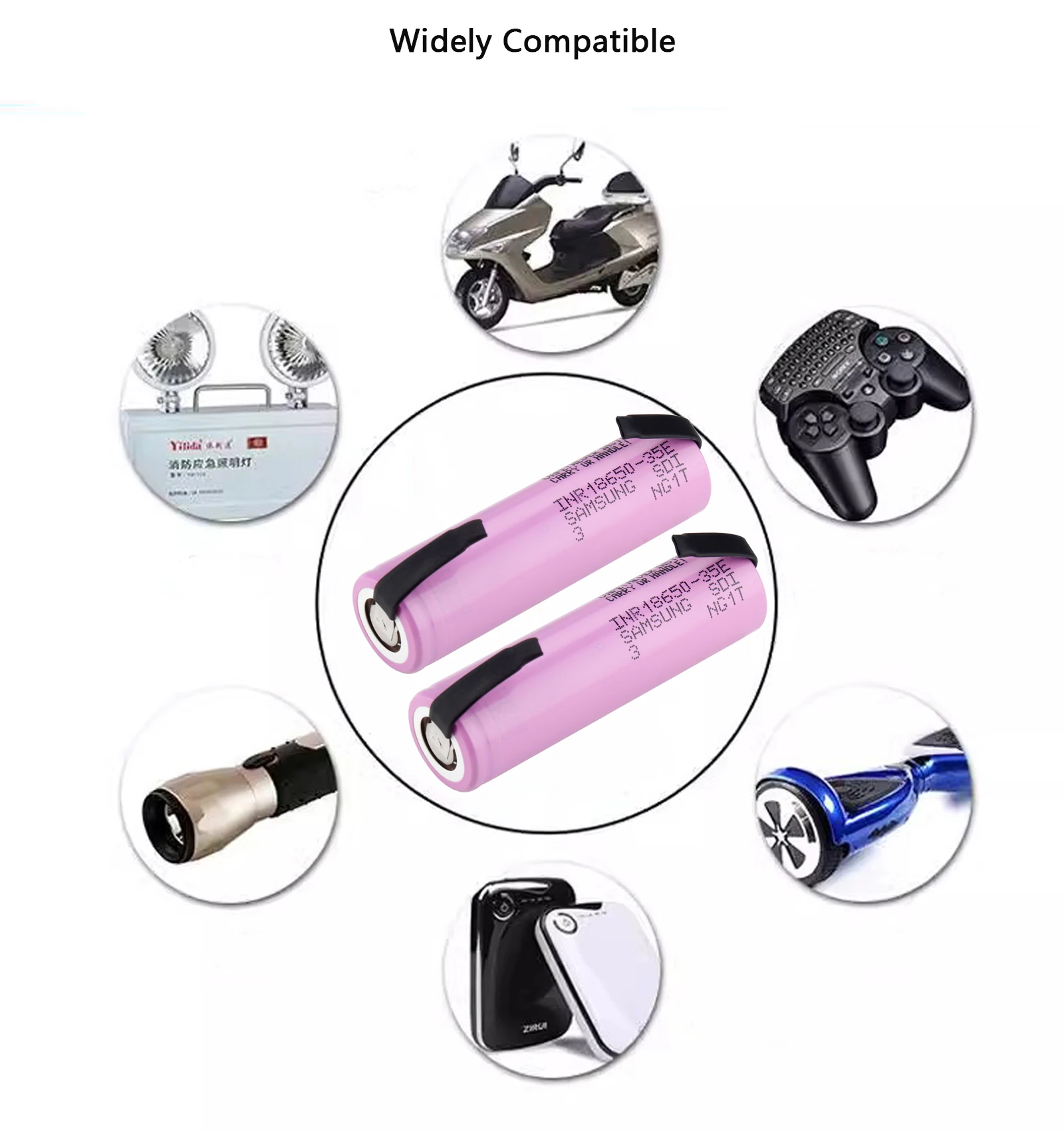 Batería recargable de litio INR18650 35E, 3,7 V, 3500mAh, 10A, alta potencia de descarga, 18650 baterías de hoja de níquel para soldadura