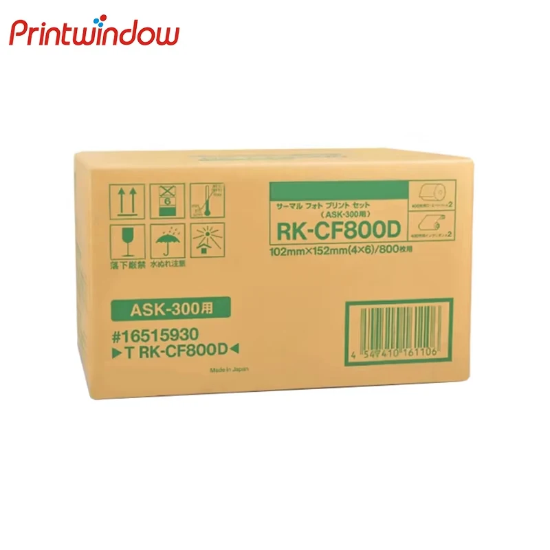 Original ASK-300 Dye Sublimation Imprimante Imprime Papier Photo Pour Fuji Flstrada Album Photo Papier 4x6 pouces 2 Rouleaux 800 Feuilles RK-CF800