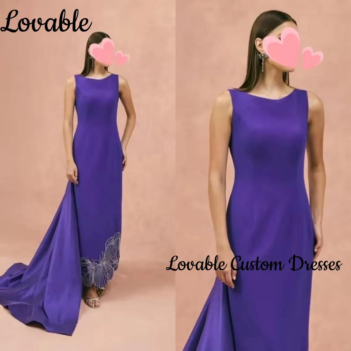 

Customize Sleeveless Luxury Dresses Evening Column Scoop Neckline Elegant Dresses For Women Floor-Length Beadings Dresses