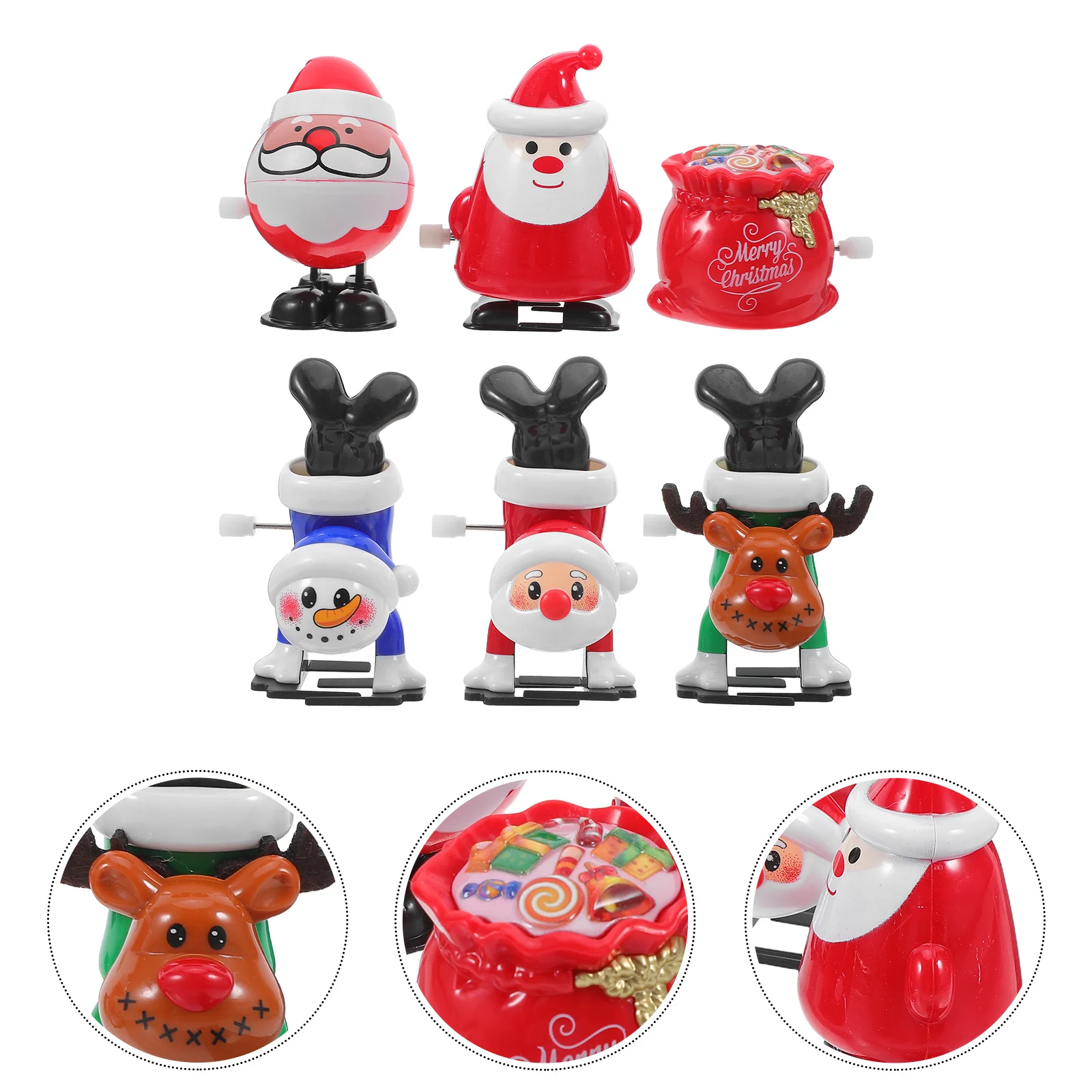 

1Set Christmas Wind Up Santa Claus Snowman Reindeer Creative Holiday Party Clockwork Walking Animations for Kids Fun
