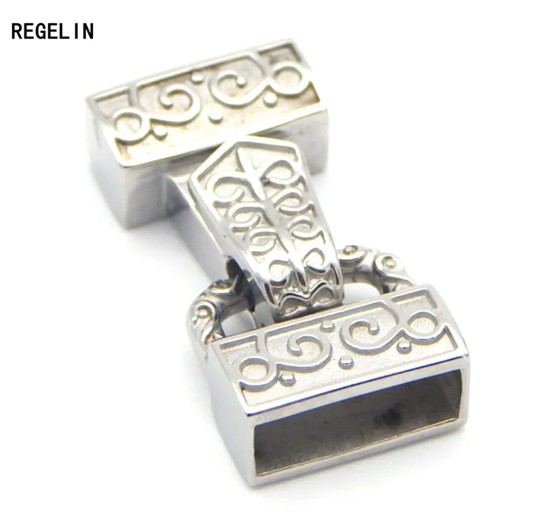 REGELIN Stainless Steel Hole Size 12.4*4mm Strong Magnetic Clasps Leather Cord Bracelets End Caps Connectors For Jewelry Making