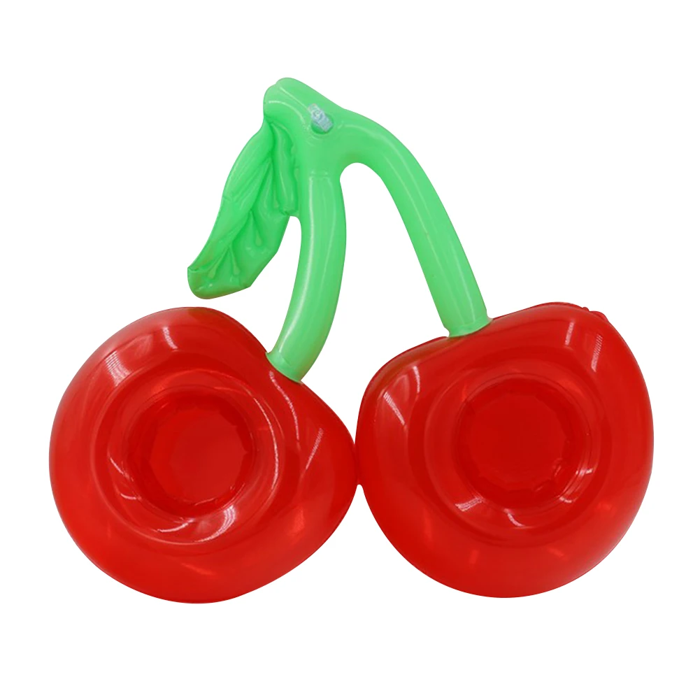 Cherry Floating Coasters PVC Cherry Beverage Glass Holder Portable Inflatable Circle Coasters Swimming Pool Party Decor