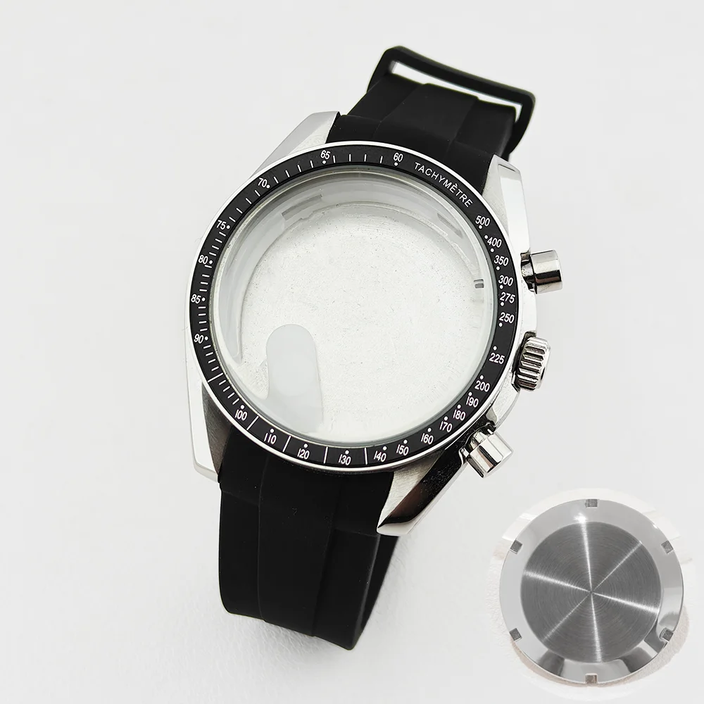 

ForgeLink VK63 Moon Watch Case Rubber Strap 39.7mm VK63 Case Moon Watch Stainless Steel Case Suitable for 32.5mm VK63 Dial VK63
