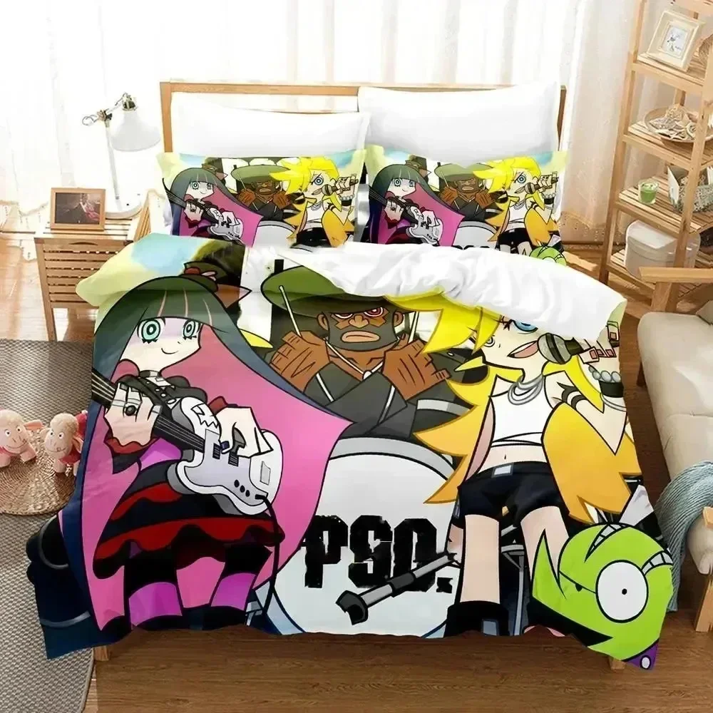 

Anime Panty & Stocking with Garterbelt Bedding Set Boys Girls Twin Queen Size Duvetcover Pillowcase Bed Kids Adult Home Textiles
