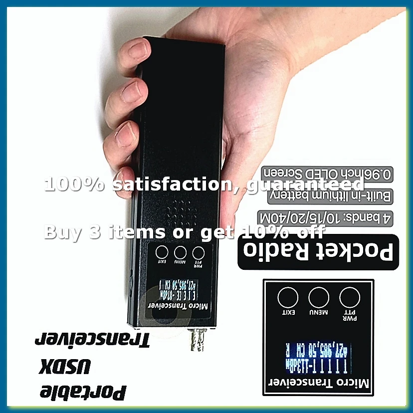 ●Handheld Radio Receiver Radio Transceiver 0.5MHz-30MHz 4 Waveband HF SSB QRP USDX Transceiver for Reception EU-Plug