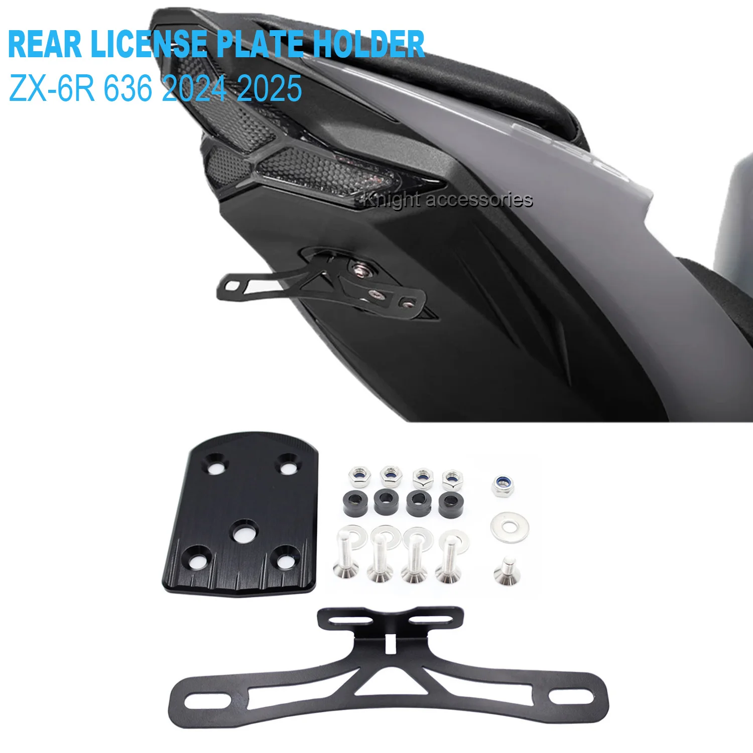 

ZX-6R Tail Tidy For ZX-6R zx6r ZX6R 636 2024 2025 Rear License Plate Holder ZX6R Race Cover Kit FENDER ELIMINATOR