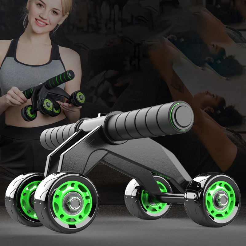 Four Wheel Abdominal Muscle Wheel For Men And Women Home Roller Fitness Equipment Home Abdominal Retractor Muscle Exercise Set