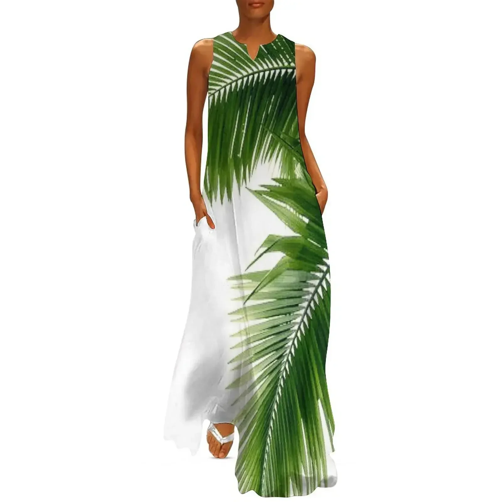 Tropical Palm Leaves Long Dress Women's dress ladies dresses for women 2025 women dresses Bride dresses Dress