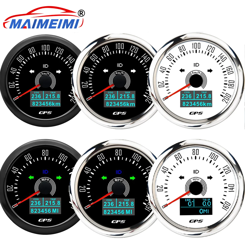 

7 colors backlight Motorcycle GPS Speedometer Odometer 200KMH,160MPH Speed Meter With GPS Antenna or speed brackets