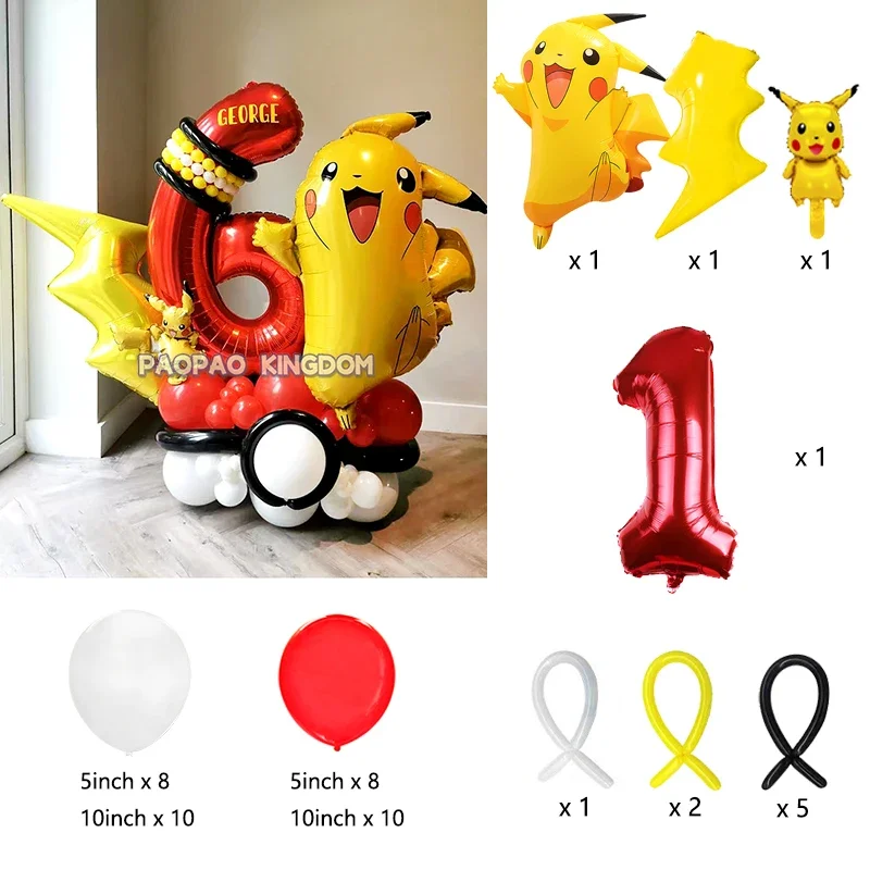 Pokemon Pikachu Folie Ballonnen Set voor Kinderen Verjaardagsfeestje Decoratie Baby Douche Ballon Decoratie Globos