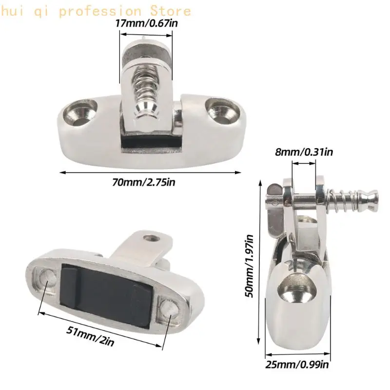 Scharnier für Bootsoberseite, Decksockel aus Edelstahl 316 mit Federstift für Bimini-Hardware-Reparaturarbeiten an Bord H8WE – Detail 6