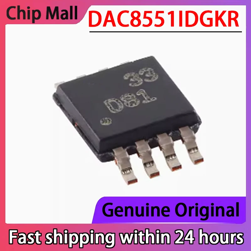 2PCS NEW Original DAC8551IDGKR Screen Printed D81 VSOP-8 16 Bit Analog-to-digital Converter Chip in Stock