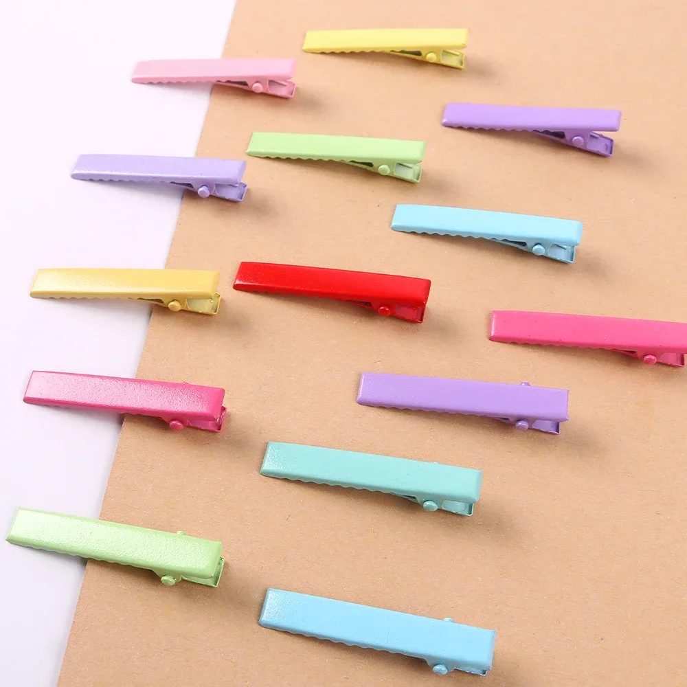 20pcs 30/40mm Colorful Metals Hair Prong Alligator Hair Clips Duckbills Barrette DIY Candy Color Women Accessories Hair Clips