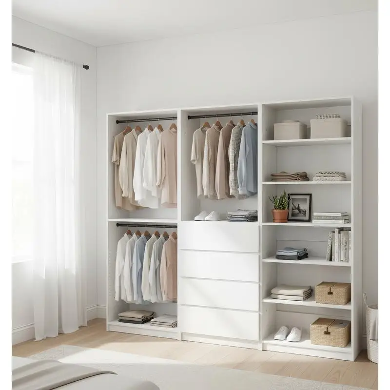 Freestanding Walk-in Wood Closet System