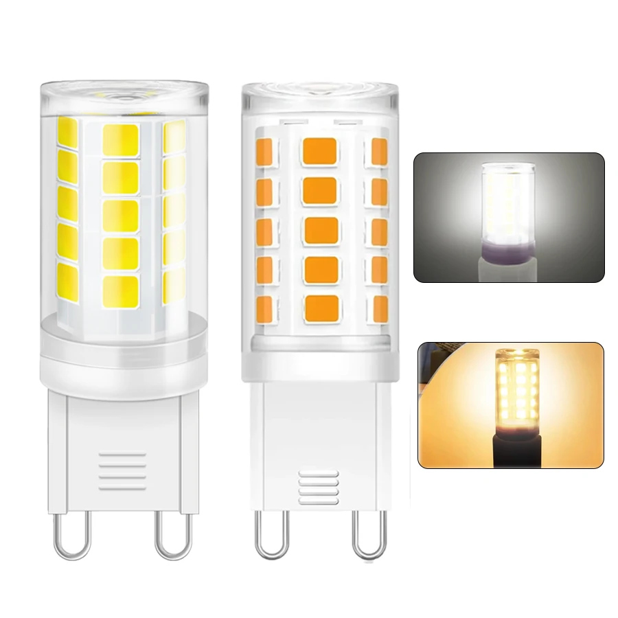 

G9 LED Bulb Bi Pin Base No Flicker 6000K 2700K G9 LED Light Bulbs for Chandelier 360° Beam Angle Non-dimmable for Home Lighting