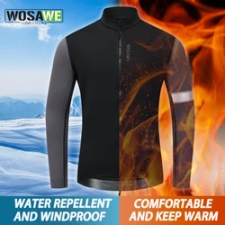 WOSAWE Men's Winter Thermal Cycling Jacket MTB Bike Coat Bicycle Clothing Long Sleeve Cycling Jerseys Ciclismo Racing Jackets