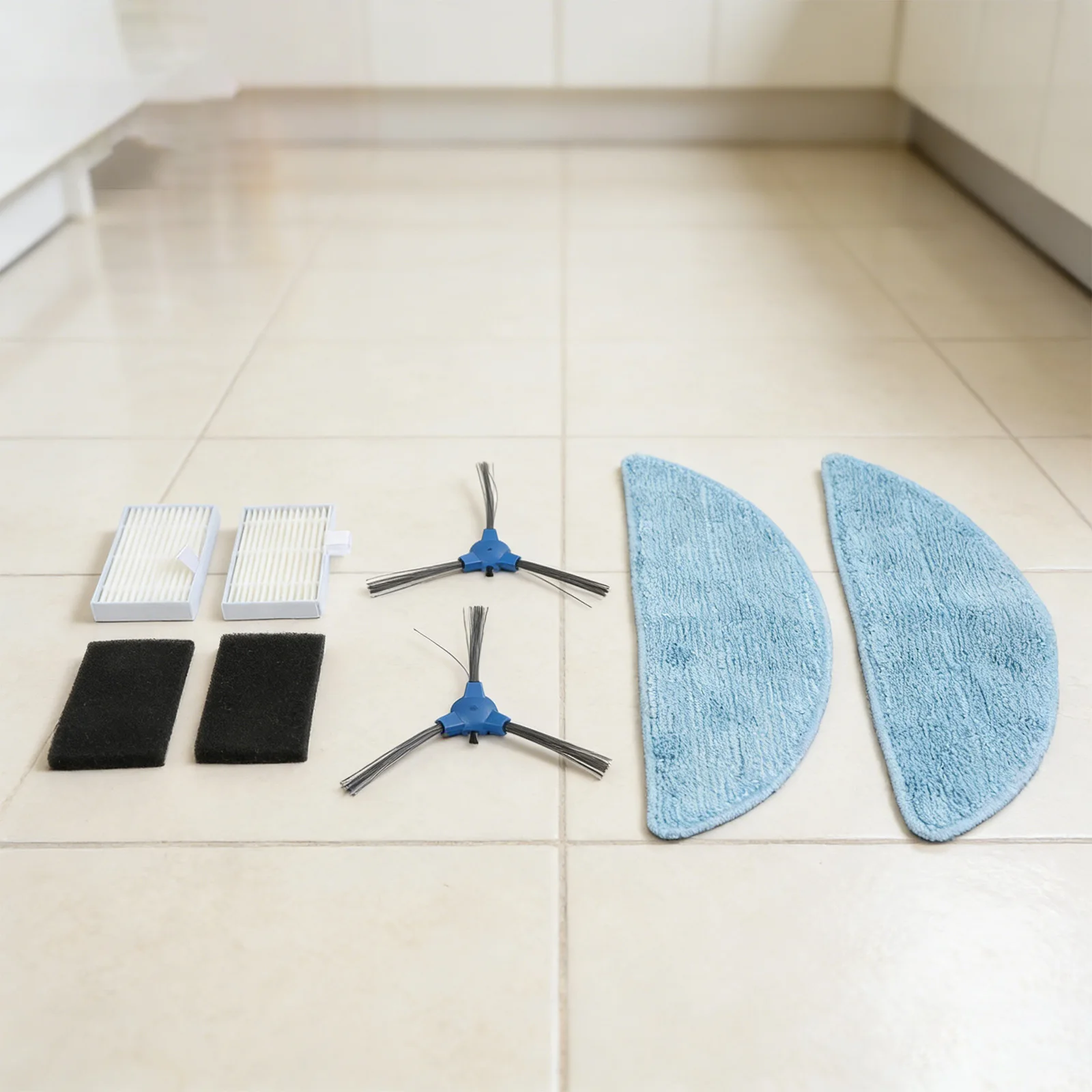 Replacement Parts For Cecotec For Conga M70 For Genesis Robot Vacuum, Includes 2 Side Brushes 2 Filters 2 Mops