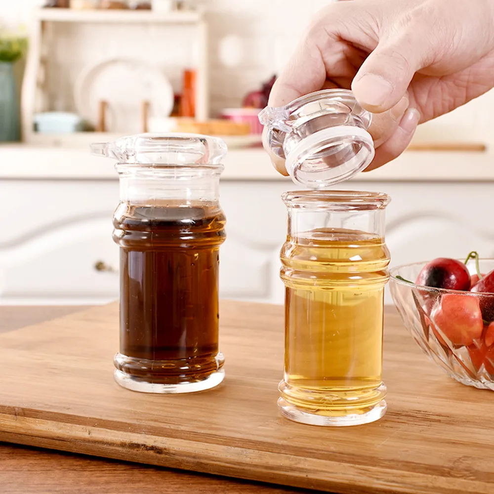 الاكريليك زجاجة صلصة الصويا سعة كبيرة مختومة وعاء التوابل متعددة الوظائف مانعة للتسرب زجاجة زيت الخل أواني المطبخ أداة