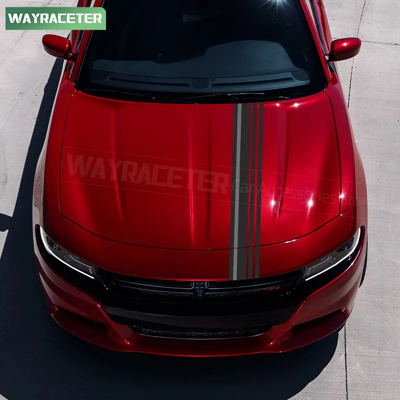 ملصق خطوط لغطاء المحرك ، طبعة حزمة برتقالية بنصف نصفي ، ألياف الكربون ، الفينيل ، شاحن دودج ، SRT ، Hellcat ، شيطان SXT ، إكسسوارات