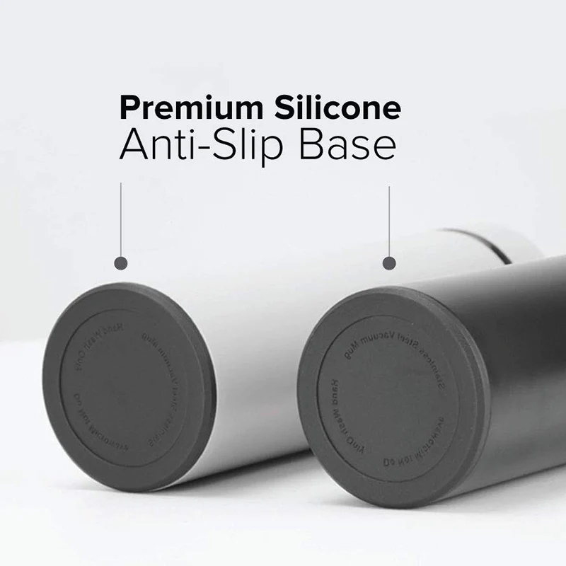 زجاجة مياه ذكية من الفولاذ المقاوم للصدأ، مقاومة للتسرب، جدار مزدوج، تحافظ على الشرب الساخن والبارد، شاشة LCD لدرجة الحرارة #5