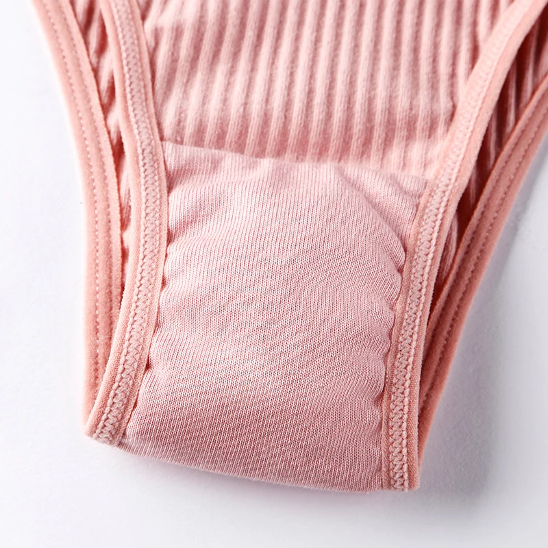 BANNIROU 1Pcs High Quality Cotton Sports Underwear For Women Solid Thongs T-back Soft Female Lingerie Panties For Woman