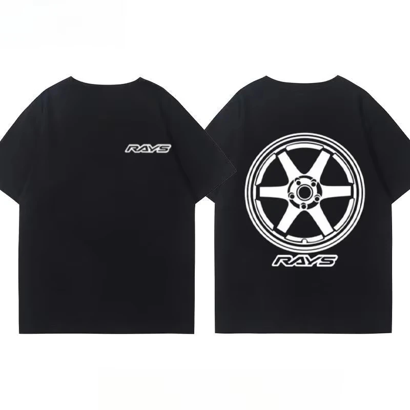 Japanese Car Modified Rim TE37 Wheel Hub Modified Car JDM Short-sleeved T-shirt Suitable for Both Men and Women
